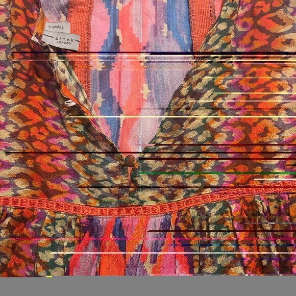 Anthropologie x Bl^nk London Miranda Peasant‎ Multicolor Blouse Women's Size XS - Picture 8 of 10